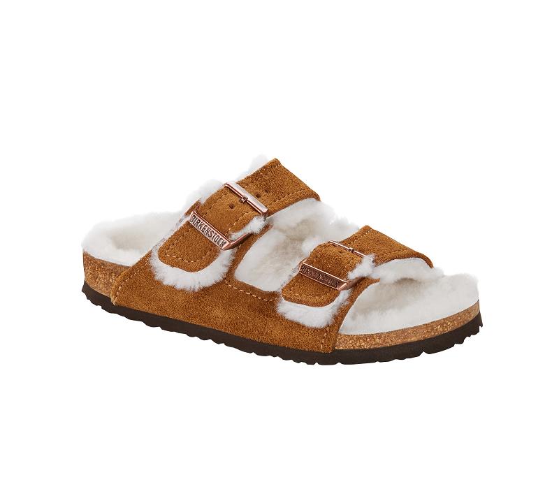 Birkenstock Ruskind Læder / Shearl Narrow Arizona Børn Brune | DK 165RVD